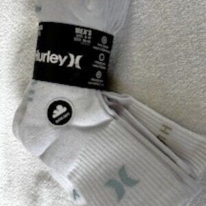 Hurley 6-pack 'hi quarter' sock bundle NWT Men's shoe 8-12/sock 10-13